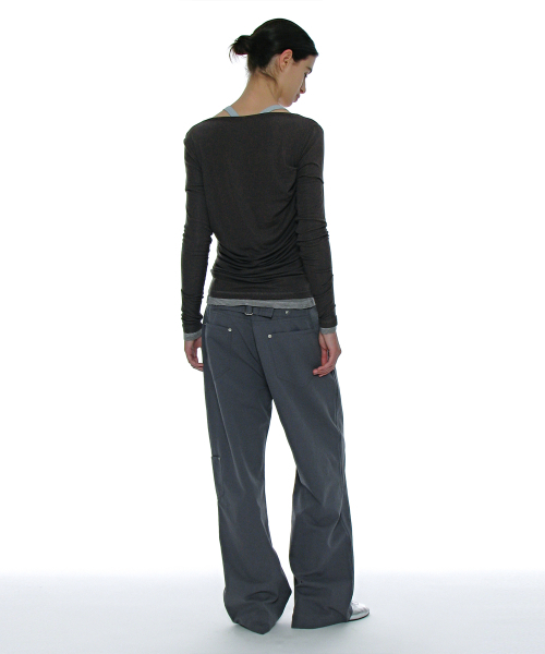 PARTIMENTO WOMEN(パルティメントウィメン)の「ダブルフェイステッドピンタックドレープトップ2PACK_チャコール(Tシャツ/カットソー・レディース・その他・SMALL/MEDIUM)」の9枚目の写真