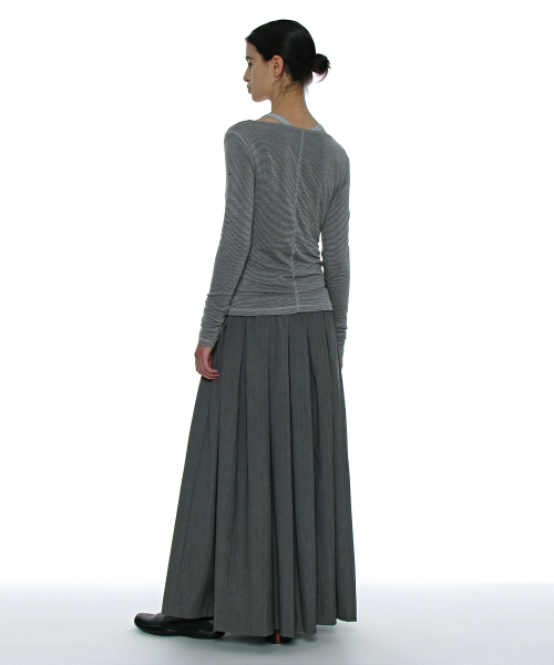 PARTIMENTO WOMEN(パルティメントウィメン)の「ダブルフェイステッドピンタックドレープトップ2PACK_チャコール(Tシャツ/カットソー・レディース・その他・SMALL/MEDIUM)」の11枚目の写真