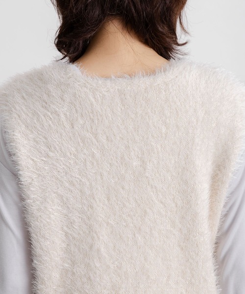 studio CLIP（スタディオクリップ）の「5ゲージフェザーヤーンワイドジップベスト（ベスト・レディース・ブラウン/チャコール/アイボリー/グレー・FREE）」の20枚目の写真