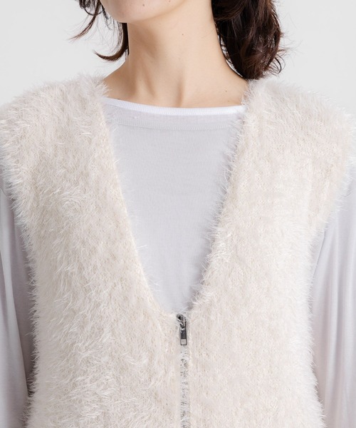 studio CLIP（スタディオクリップ）の「5ゲージフェザーヤーンワイドジップベスト（ベスト・レディース・ブラウン/チャコール/アイボリー/グレー・FREE）」の21枚目の写真