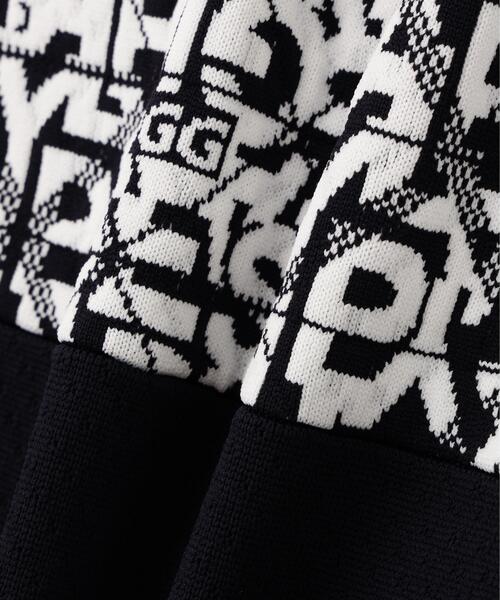 【PGG】【直営店舗&公式オンライン限定】ジャガードポリエステルヤーンmmニットパンツ ＜ロゴ総柄＞