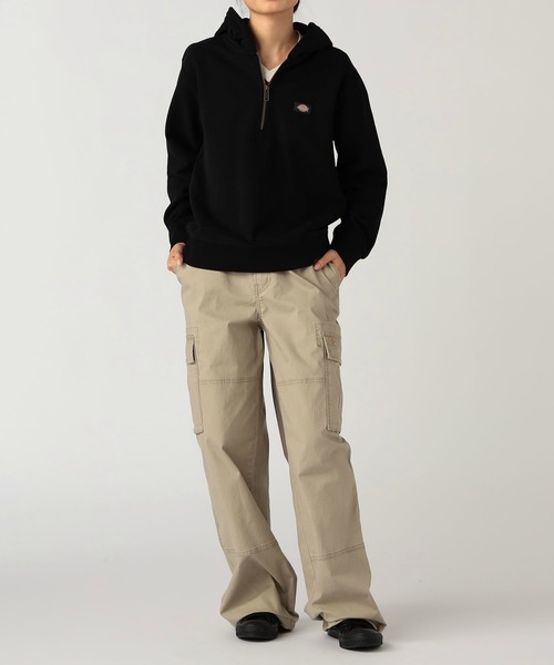Dickies（ディッキーズ）の「ハーフジップフーディ―（パーカー・レディース・ピンク/ブラック/ホワイト・SMALL/MEDIUM）」の5枚目の写真