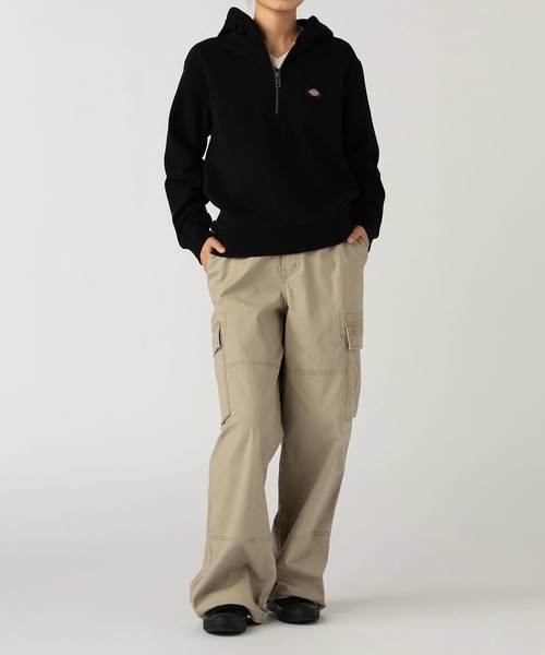 Dickies（ディッキーズ）の「ハーフジップフーディ―（パーカー・レディース・ピンク/ブラック/ホワイト・SMALL/MEDIUM）」の4枚目の写真