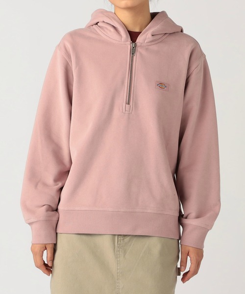 Dickies（ディッキーズ）の「ハーフジップフーディ―（パーカー・レディース・ピンク/ブラック/ホワイト・SMALL/MEDIUM）」の12枚目の写真