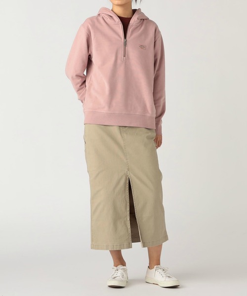 Dickies（ディッキーズ）の「ハーフジップフーディ―（パーカー・レディース・ピンク/ブラック/ホワイト・SMALL/MEDIUM）」の11枚目の写真