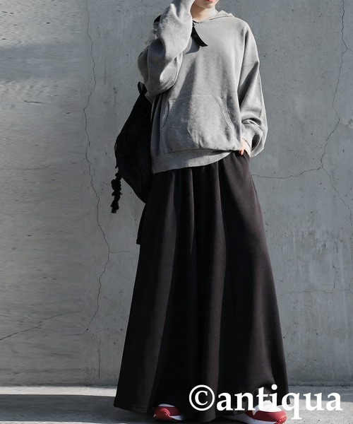 antiqua(アンティカ)の「ワイドイージーパンツ(その他パンツ・レディース・チャコールグレー/ブラック・ONESIZE)」の16枚目の写真
