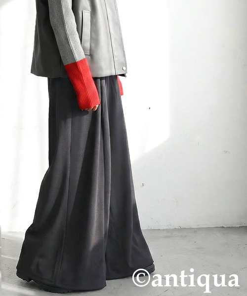 antiqua(アンティカ)の「ワイドイージーパンツ(その他パンツ・レディース・チャコールグレー/ブラック・ONESIZE)」の10枚目の写真