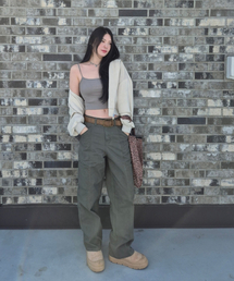 AGOD（エージーオーディー）の「Side-cut pocket peach skin cotton pants [light khaki]（その他パンツ）」