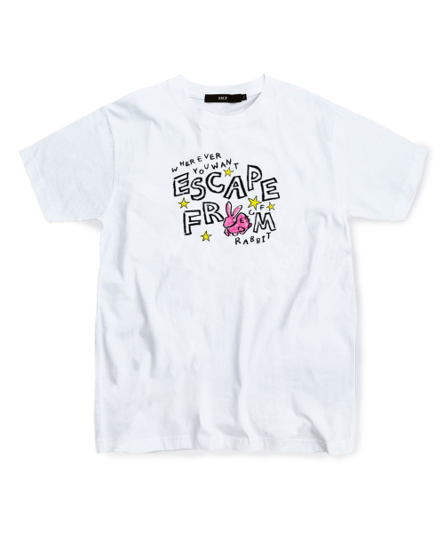 ESCAPEFROM(エスケープフロム)の「クレヨンラビットTシャツホワイト(Tシャツ/カットソー・レディース・その他・MEDIUM/LARGE/SMALL)」の1枚目の写真