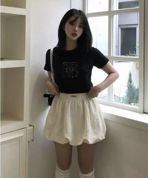 セール】Nylon Shirred Balloon Skirt - Ivory（スカート）｜ROCKCAKE