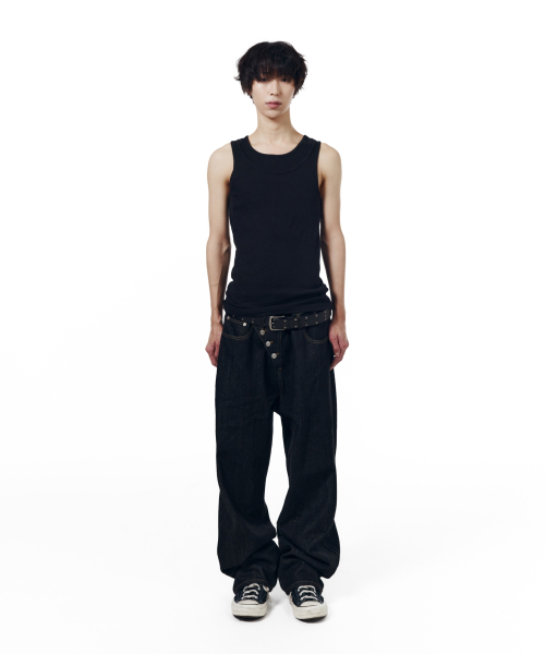 AAKAM（アーカム）の「Oblique Button Denim Pants (Black)（デニムパンツ・レディース・その他・1/2）」の10枚目の写真