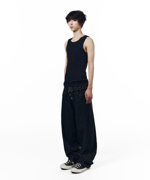 AAKAM（アーカム）の「Oblique Button Denim Pants (Black)（デニムパンツ・レディース・その他・1/2）」の11枚目の写真