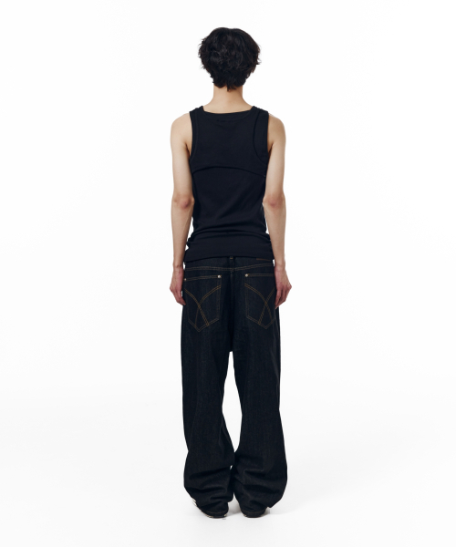 AAKAM（アーカム）の「Oblique Button Denim Pants (Black)（デニムパンツ・レディース・その他・1/2）」の12枚目の写真