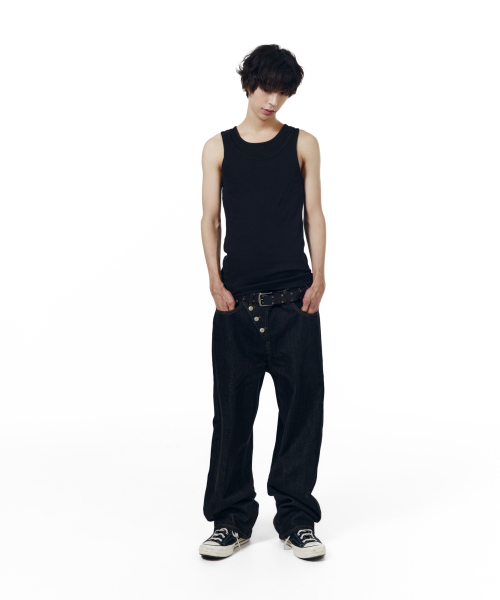 AAKAM（アーカム）の「Oblique Button Denim Pants (Black)（デニムパンツ・レディース・その他・1/2）」の13枚目の写真