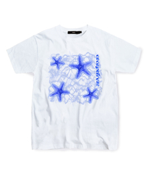 ブルースターフィッシュプリントTシャツホワイト