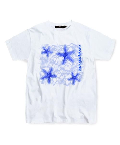ESCAPEFROM(エスケープフロム)の「ブルースターフィッシュプリントTシャツホワイト(Tシャツ/カットソー・レディース・その他・SMALL/MEDIUM/LARGE)」の1枚目の写真