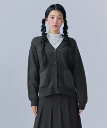 レディース ベーシックフィット トライアングルポイントカーディガン-CFRG4372C0L