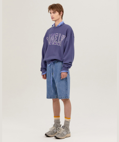 NOHANT(ノアン)の「LONELY/LOVELY DAMAGE SWEATSHIRT INDIGO BLUE(スウェット・メンズ・ダークブルー・SMALL/MEDIUM/LARGE)」の3枚目の写真