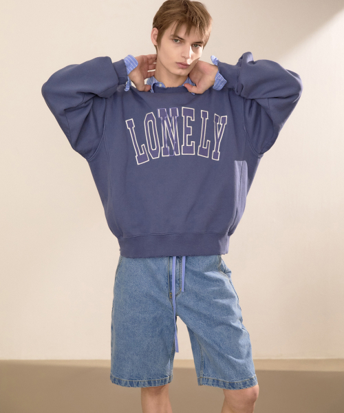 NOHANT(ノアン)の「LONELY/LOVELY DAMAGE SWEATSHIRT INDIGO BLUE(スウェット・メンズ・ダークブルー・SMALL/MEDIUM/LARGE)」の5枚目の写真
