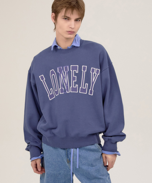 NOHANT(ノアン)の「LONELY/LOVELY DAMAGE SWEATSHIRT INDIGO BLUE(スウェット・メンズ・ダークブルー・SMALL/MEDIUM/LARGE)」の6枚目の写真