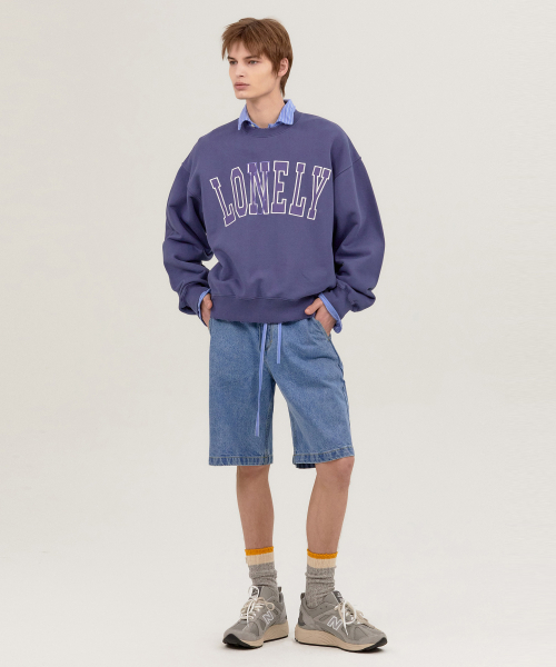 NOHANT(ノアン)の「LONELY/LOVELY DAMAGE SWEATSHIRT INDIGO BLUE(スウェット・メンズ・ダークブルー・SMALL/MEDIUM/LARGE)」の7枚目の写真