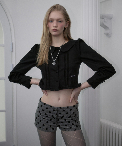 ROSEFRANTZ（ロゼフランツ）の「Lace Frill Crop Blouse [Black]（シャツ/ブラウス・レディース・ブラック・SMALL/MEDIUM）」の5枚目の写真