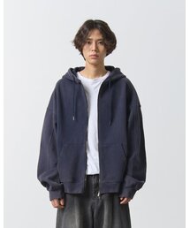 DIMITRI BLACK（ディミトリブラック）の「ASI フォーシーズンエッセンシャルフードジップアップ_ピグメントネイビー（パーカー）」
