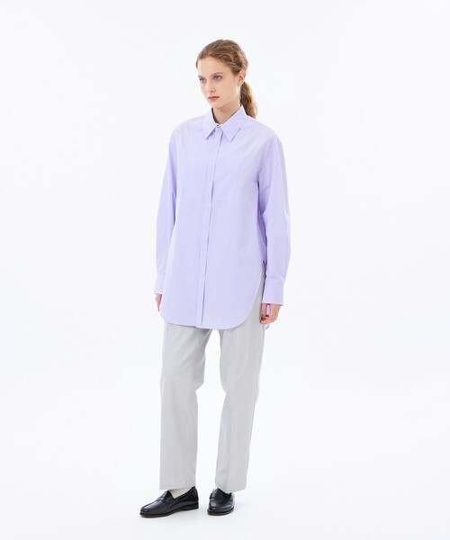 MACKINTOSH PHILOSOPHY(マッキントッシュ フィロソフィー)の「【WEB&一部店舗限定】THOMAS MASON ブザムシャツ(シャツ/ブラウス・レディース・パープル系その他4/ライトブルー・38/36)」の9枚目の写真