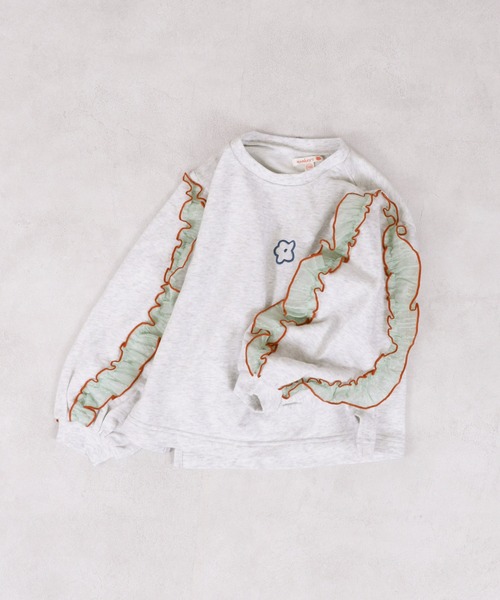 MARKEY'S(マーキーズ)の「ウラケショルダーフリルトレーナー(スウェット・キッズ・チャコール/ホワイト系その他/ライトブルー・80/90/100/110/120/130/140/150)」の9枚目の写真