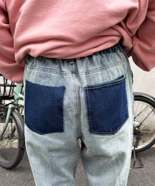 DOUBLE NAME（ダブルネーム）の「MIX DENIM フレアパンツ（その他パンツ・レディース・インディゴブルー/ブルー系その他・FREE）」の13枚目の写真