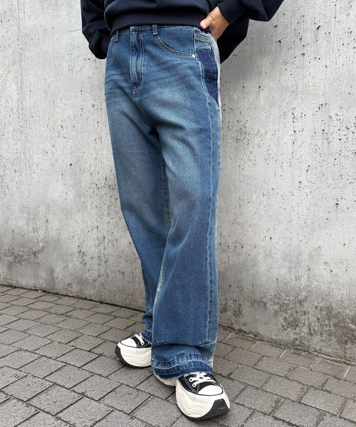 DOUBLE NAME（ダブルネーム）の「MIX DENIM フレアパンツ（その他パンツ・レディース・インディゴブルー/ブルー系その他・FREE）」の15枚目の写真