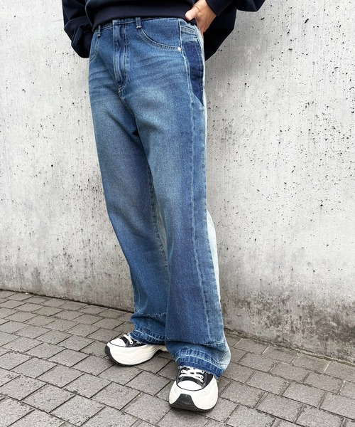 DOUBLE NAME（ダブルネーム）の「MIX DENIM フレアパンツ（その他パンツ・レディース・インディゴブルー/ブルー系その他・FREE）」の16枚目の写真