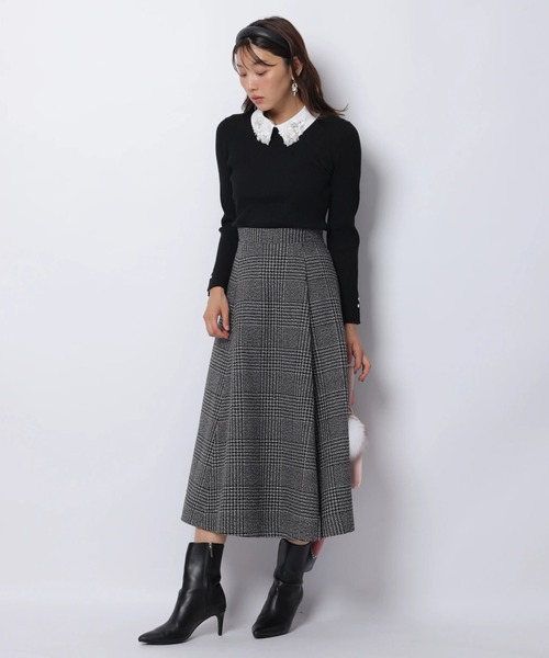 JUSGLITTY(ジャスグリッティー)の「フレアミディスカート(スカート・レディース・ブラックミックス・0/1/2)」の9枚目の写真