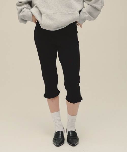 eL（エル）の「【eL】14G Capri Pants/638048（その他パンツ・レディース・グレー/ブラック・FREE）」の2枚目の写真