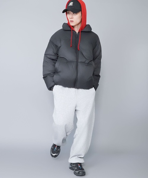 SPINNS（スピンズ）の「中綿フェイクダウンジャケット/短丈アレンジ可能/ユニセックス（ダウンジャケット/コート・メンズ・ブラック/グレイッシュベージュ・L/M）」の14枚目の写真