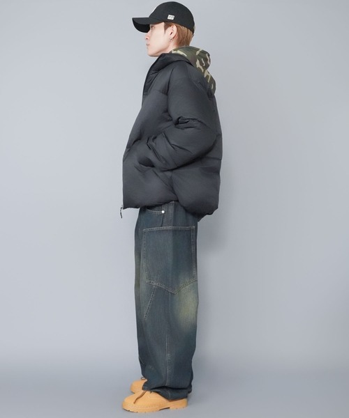 SPINNS（スピンズ）の「中綿フェイクダウンジャケット/短丈アレンジ可能/ユニセックス（ダウンジャケット/コート・メンズ・ブラック/グレイッシュベージュ・L/M）」の10枚目の写真