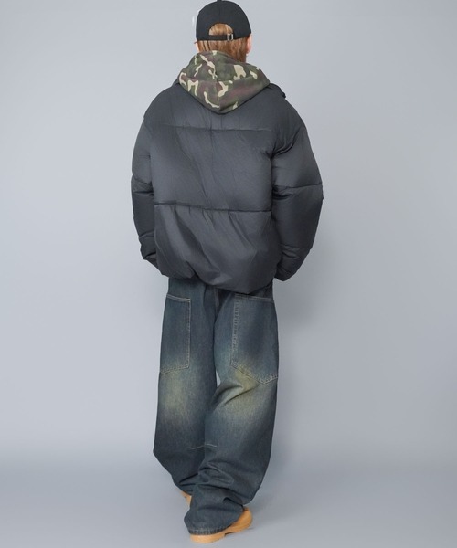 SPINNS（スピンズ）の「中綿フェイクダウンジャケット/短丈アレンジ可能/ユニセックス（ダウンジャケット/コート・メンズ・ブラック/グレイッシュベージュ・L/M）」の11枚目の写真