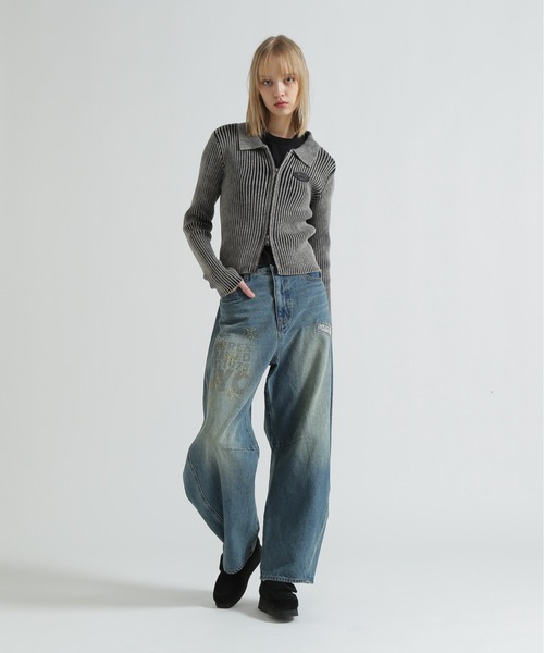 AVIREX（アヴィレックス）の「WAPPEN BARREL LEG DENIM PANTS（デニムパンツ・レディース・インディゴブルー/ブルー系その他/ピンク・S/M）」の14枚目の写真