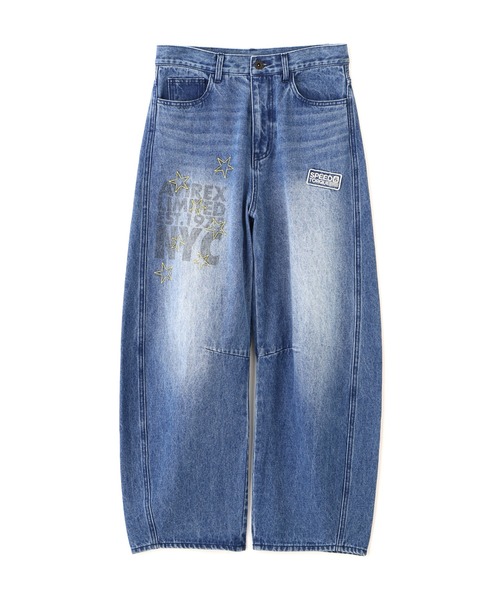 AVIREX（アヴィレックス）の「WAPPEN BARREL LEG DENIM PANTS（デニムパンツ・レディース・インディゴブルー/ブルー系その他/ピンク・S/M）」の8枚目の写真