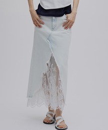 Ameri | REMAKE LIKE DENIM LACE LAYERED SKIRT(デニムスカート)