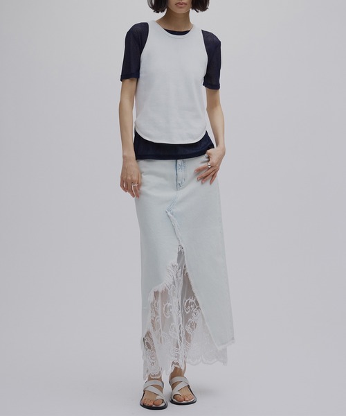 REMAKE LIKE DENIM LACE LAYERED SKIRT（デニムスカート）｜Ameri