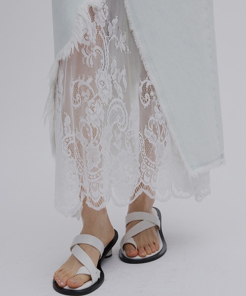 REMAKE LIKE DENIM LACE LAYERED SKIRT（デニムスカート）｜Ameri