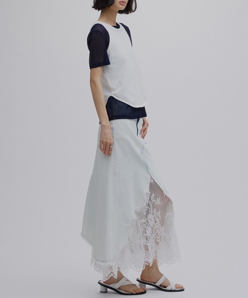 REMAKE LIKE DENIM LACE LAYERED SKIRT（デニムスカート）｜Ameri