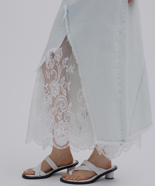 REMAKE LIKE DENIM LACE LAYERED SKIRT（デニムスカート）｜Ameri