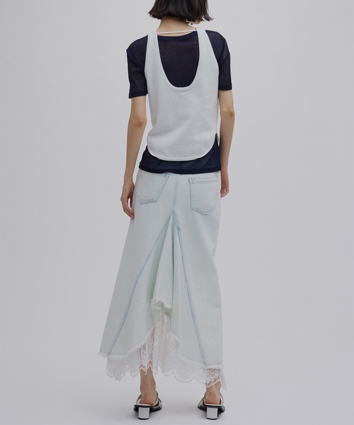 【新品】REMAKE LIKE DENIM LACE LAYERED SKIRT REMAKE LIKE DENIM LACE LAYERED SKIRT（デニムスカート）｜Ameri