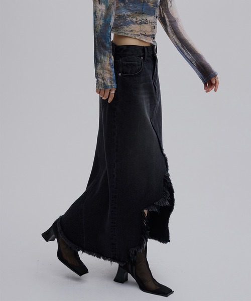 新品⋆REMAKE LIKE DENIM LACE LAYERED SKIRT REMAKE LIKE DENIM LACE LAYERED SKIRT（デニムスカート）｜Ameri