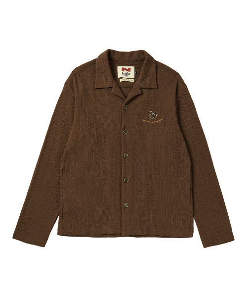 Beyond Closet（-）の「[コレクションライン] ヴィンテージメダルロゴニットシャツブラウン（ニット/セーター・レディース・その他・MEDIUM）」の2枚目の写真