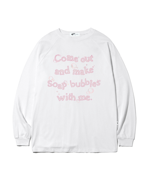 PAGESIISII(ページシシ)の「メイクソープバブルプリントオーバーサイズロングスリーブホワイト(Tシャツ/カットソー・レディース・その他・LARGE/MEDIUM)」の1枚目の写真