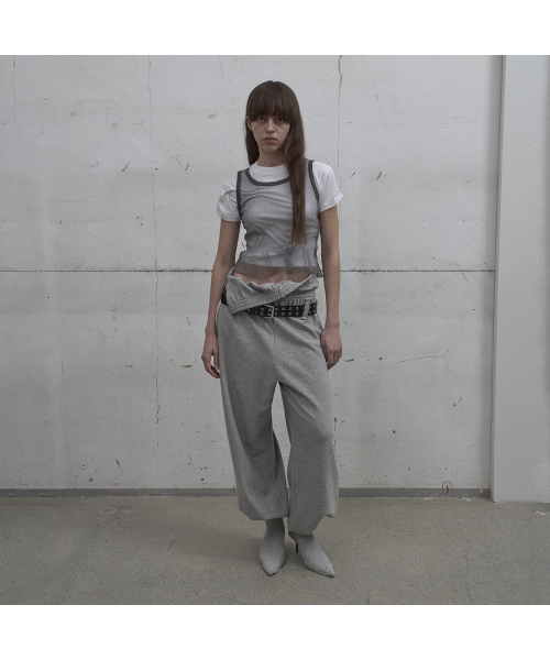 LCDC TM(エルシーディーシーティーエム)の「SHEER FRILL KNIT TOP (GREY)(ニット/セーター・レディース・ライトグレー・SMALL)」の8枚目の写真