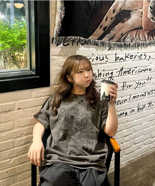 MOZMOZ(モズモズ)の「サムシングベース オーバーサイズ ピグメント 半袖Tシャツ チャコール(Tシャツ/カットソー・レディース・その他・M/XL/XXL)」の14枚目の写真